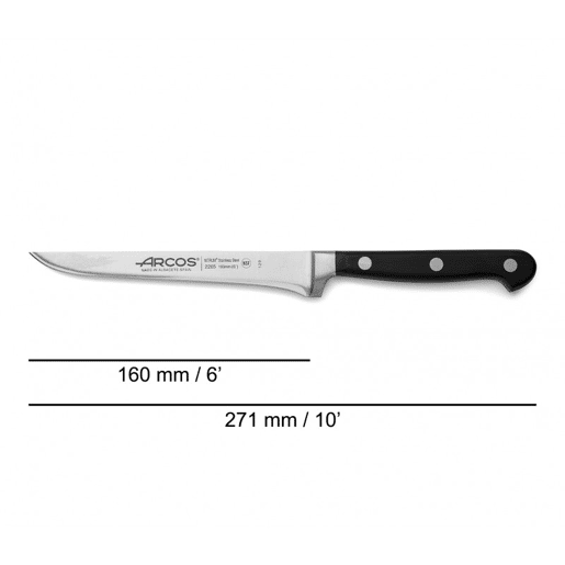 Faca de desossar Arcos Faca de desossar Opera Lâmina forjada 160 mm aço inoxidável NITRUM Faca de desossar Arcos Faca de desossar Opera Lâmina forjada 160 mm aço inoxidável NITRUM