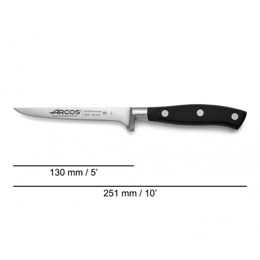 Faca para desossar Arcos Riviera 130 mm de lâmina em aço inoxidável NITRUM Faca para desossar Arcos Riviera 130 mm de lâmina em aço inoxidável NITRUM