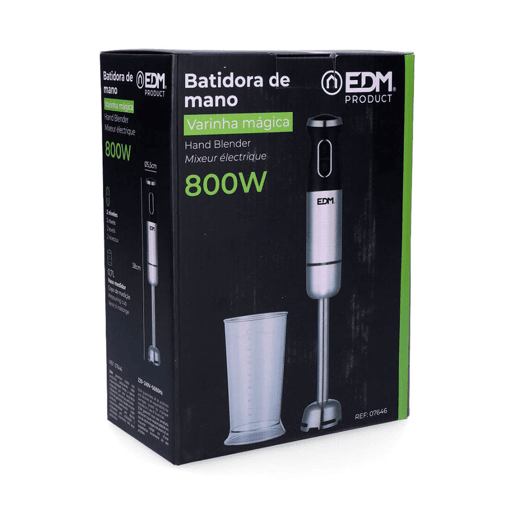 Varinha mágica EDM 800W com copo medidor em aço inoxidável