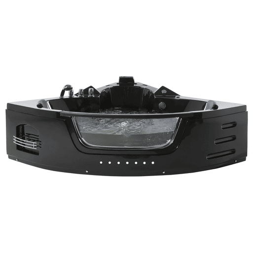 Banheira de hidromassagem de canto com LED MARTINICA 1980 x 1440 mm Preto