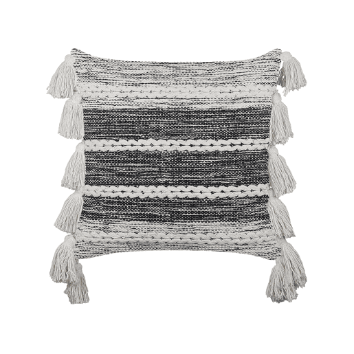 Conjunto de 2 almofadas decorativas ROCHEA Algodão 45 x 45 cm Preto Às riscas