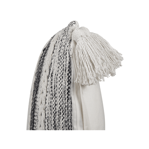 Conjunto de 2 almofadas decorativas ROCHEA Algodão 45 x 45 cm Preto Às riscas