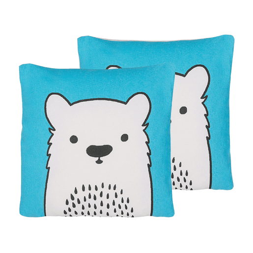Conjunto de 2 almofadas decorativas WARANASI Algodão 45 x 45 cm Azul