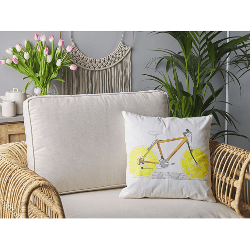 Conjunto de 2 almofadas decorativas RUSCUS Algodão 45 x 45 cm Branco Padrão abstracto