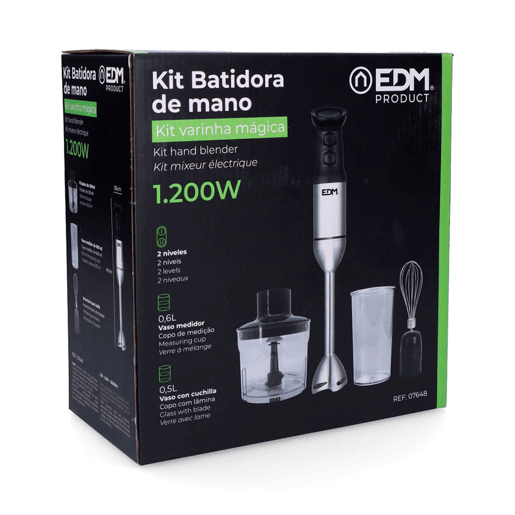 Varinha mágica EDM 1200W 2 níveis de potência + acessórios em aço inoxidável