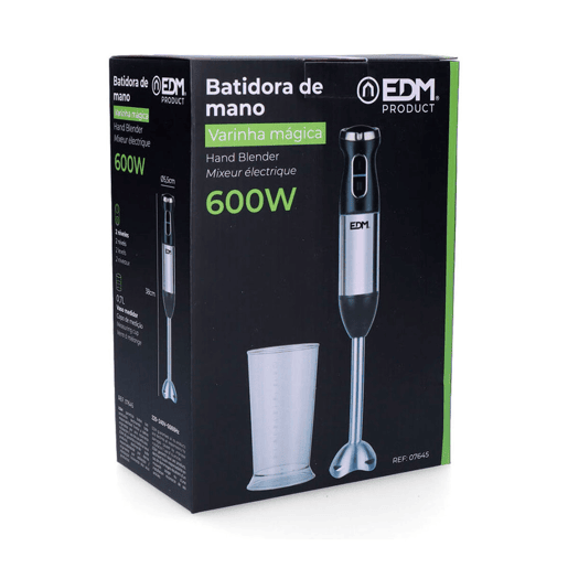 Varinha mágica EDM 600W com copo medidor em aço inoxidável