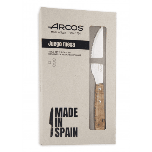 Conjunto de 6 peças de facas de picar Arcos - Madeira