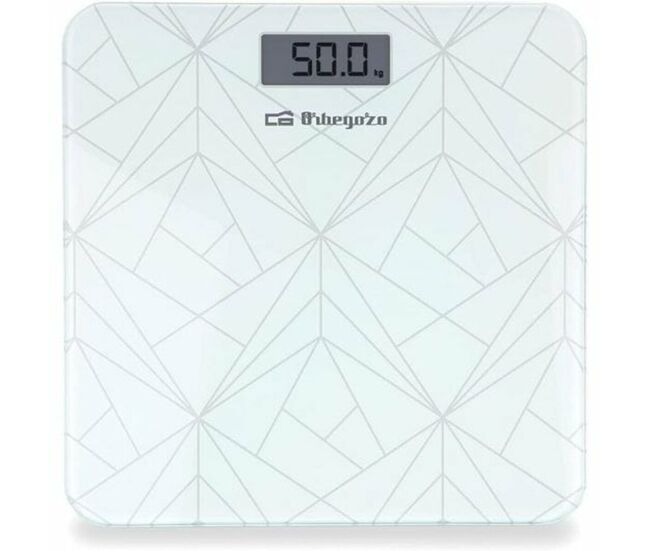 Báscula digital de baño orbegozo pb 2218 blanco vidrio
