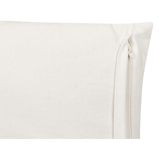 Conjunto de 2 almofadas decorativas WOODI Algodão 45 x 45 cm Amarelo Branco Padrão geométrico