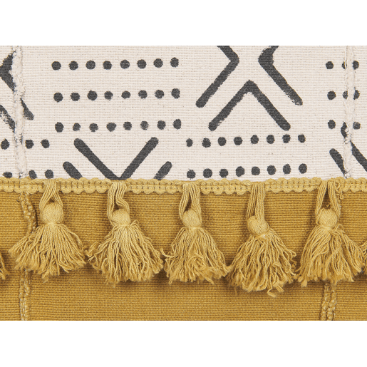 Conjunto de 2 almofadas decorativas WOODI Algodão 45 x 45 cm Amarelo Branco Padrão geométrico