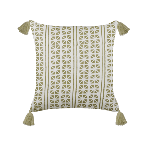 Almofada decorativa SYRINGA Algodão 45 x 45 cm Verde Padrão geométrico