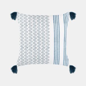Almofada decorativa TILIA Algodão 45 x 45 cm Azul Padrão geométrico