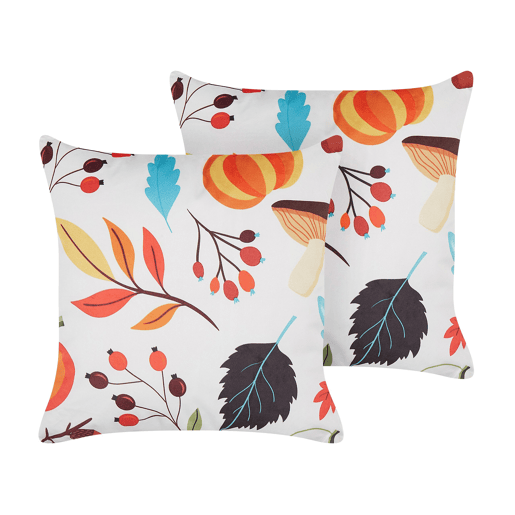 Conjunto de 2 almofadas decorativas VISCARIA Veludo 45 x 45 cm Multicolor Padrão de plantas