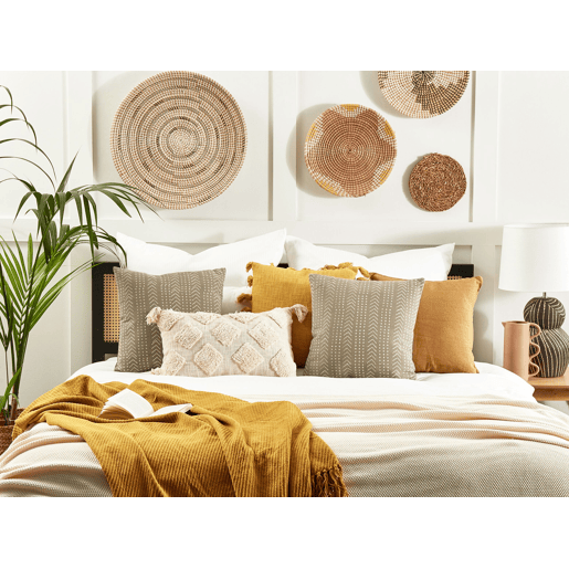 Almofada decorativa SENECIO Algodão 45 x 45 cm Creme Padrão geométrico