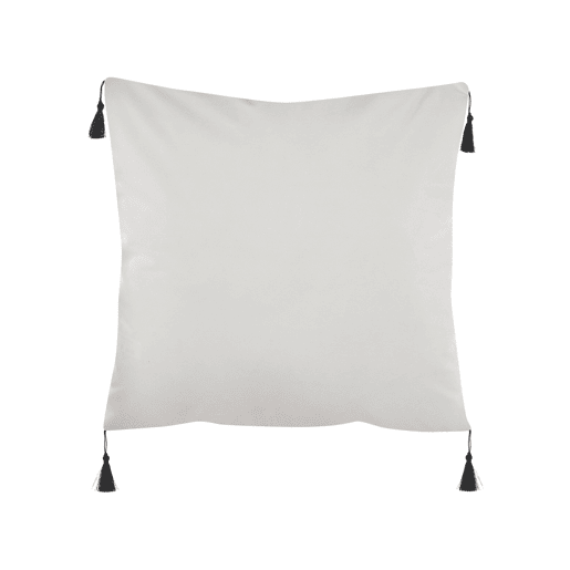 Conjunto de 2 almofadas decorativas SCHEFFLERA Veludo 45 x 45 cm Branco Padrão geométrico