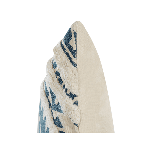 Conjunto de 2 almofadas decorativas SAFI Algodão 50 x 50 cm Azul Padrão geométrico
