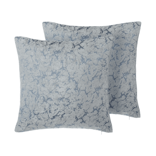 Conjunto de 2 almofadas decorativas WISTERIA 45 x 45 cm Cinzento claro Sólido