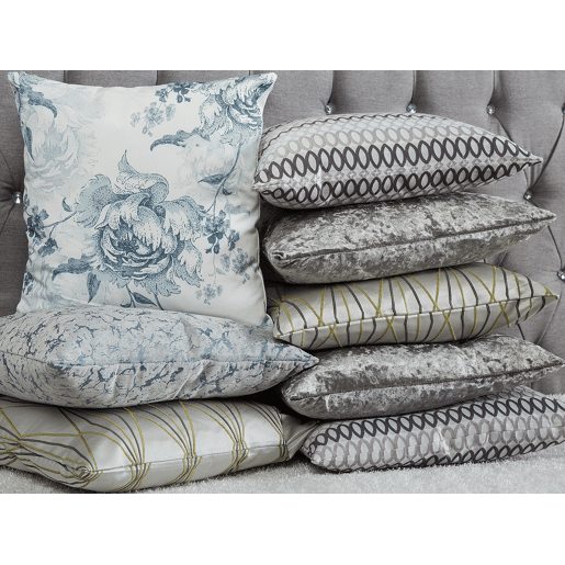 Conjunto de 2 almofadas decorativas WISTERIA 45 x 45 cm Cinzento claro Sólido