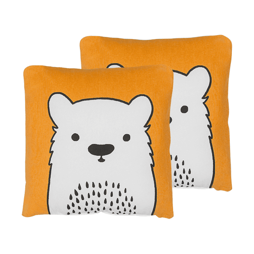 Conjunto de 2 almofadas decorativas WARANASI Algodão 45 x 45 cm Laranja