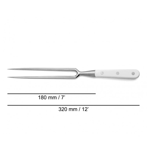 Garfo para trinchar Arcos Riviera White 180 mm, forjado numa só peça em aço inoxidável NITRUM