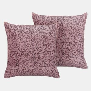 Conjunto de 2 almofadas decorativas ROMNEYA Veludo 45 x 45 cm Rosa Padrão floral