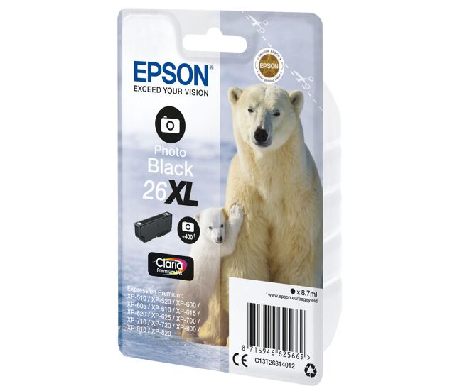 Cartucho de tinta original epson 26xl negro magenta