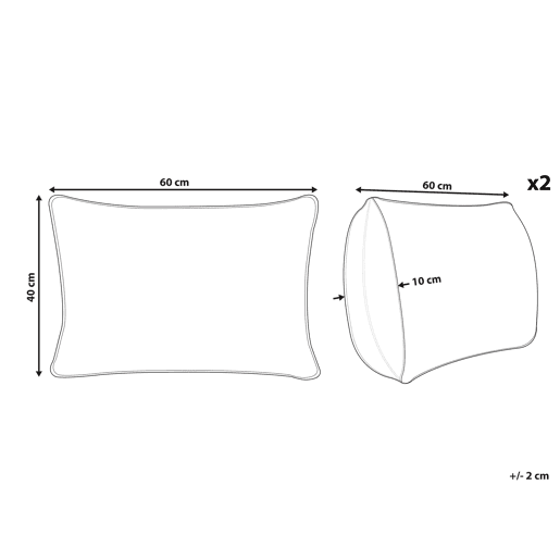 Conjunto de 2 almofadas decorativas CRATAEGUS Algodão 40 x 60 cm Creme claro Padrão geométrico
