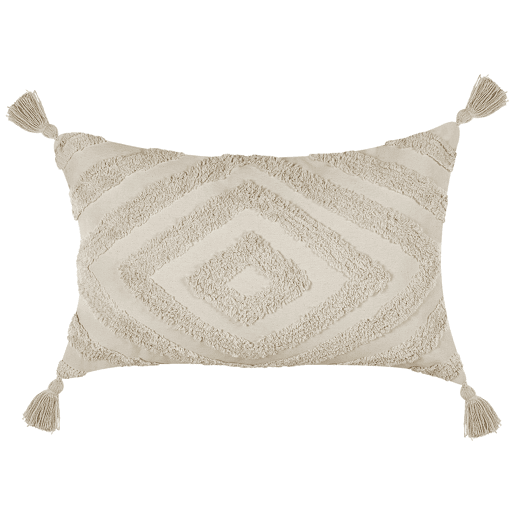 Conjunto de 2 almofadas decorativas CRATAEGUS Algodão 40 x 60 cm Creme claro Padrão geométrico