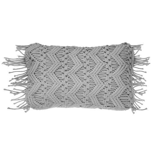 Almofada decorativa KIRIKKALE Algodão 30 x 45 cm Cinzento Padrão geométrico