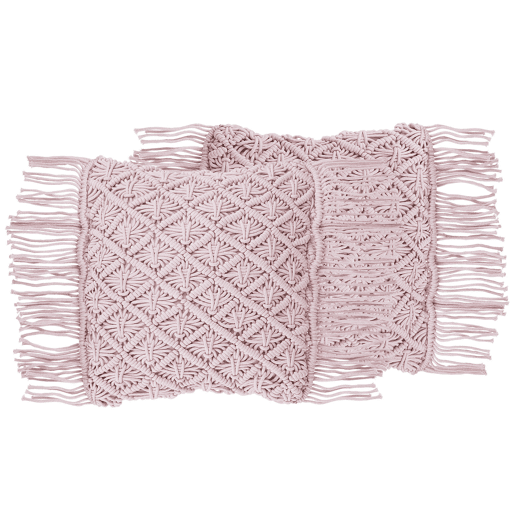 Conjunto de 2 almofadas decorativas YANIKLAR Algodão 40 x 40 cm Rosa Padrão geométrico