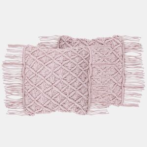 Conjunto de 2 almofadas decorativas YANIKLAR Algodão 40 x 40 cm Rosa Padrão geométrico
