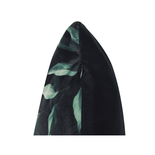 Conjunto de 2 almofadas decorativas TOADFLAX Veludo 45 x 45 cm Verde Preto Padrão de plantas