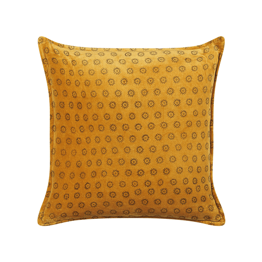 Almofada decorativa RAPIS Veludo 45 x 45 cm Amarelo Padrão geométrico