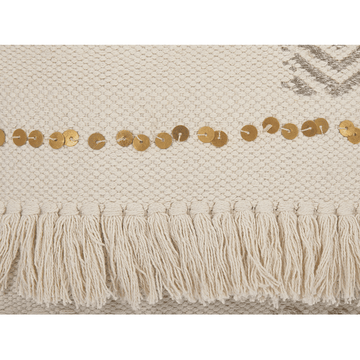 Conjunto de 2 almofadas decorativas VAYALI Algodão 45 x 45 cm Creme Às riscas