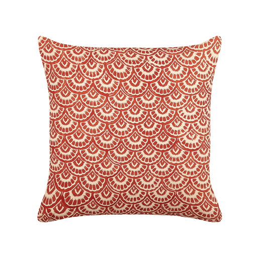 Almofada decorativa RHUS Algodão 45 x 45 cm Vermelho Padrão geométrico