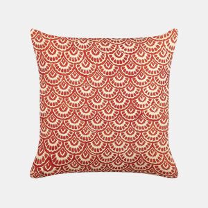 Almofada decorativa RHUS Algodão 45 x 45 cm Vermelho Padrão geométrico