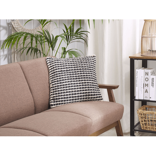 Conjunto de 2 almofadas decorativas YONCALI Algodão 45 x 45 cm Preto Quadriculado