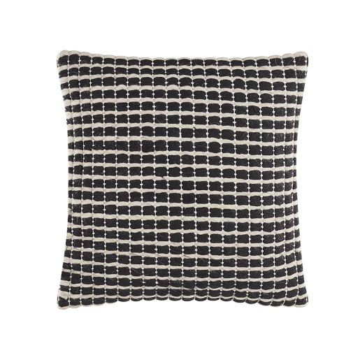Conjunto de 2 almofadas decorativas YONCALI Algodão 45 x 45 cm Preto Quadriculado