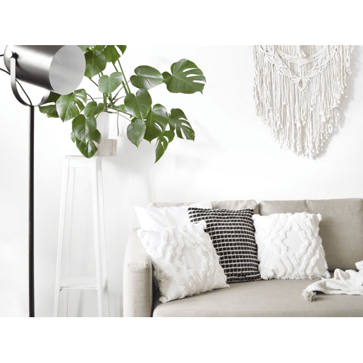 Conjunto de 2 almofadas decorativas YONCALI Algodão 45 x 45 cm Preto Quadriculado