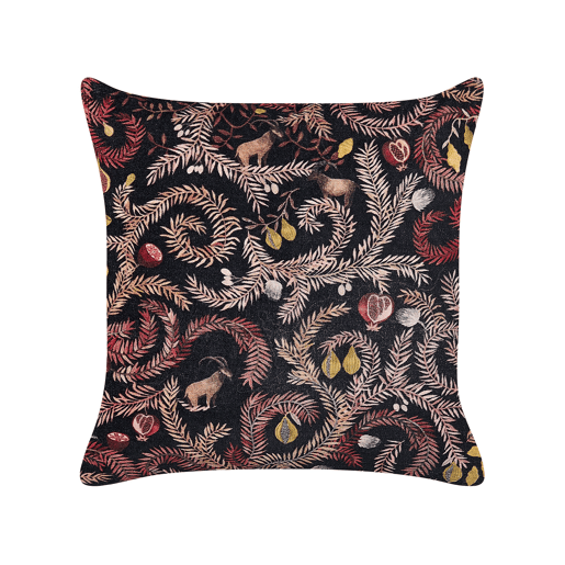 Conjunto de 2 almofadas decorativas RICINUS Veludo 45 x 45 cm Preto Padrão oriental