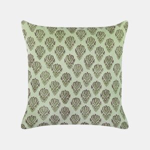Almofada decorativa RUNGIA Veludo 45 x 45 cm Verde Padrão floral