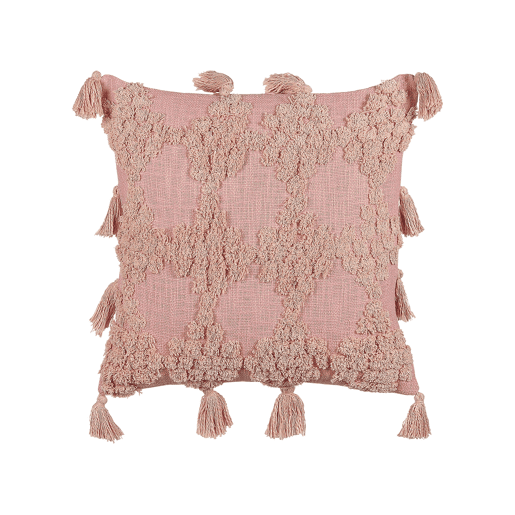 Conjunto de 2 almofadas decorativas TORENIA Algodão 45 x 45 cm Rosa Padrão geométrico