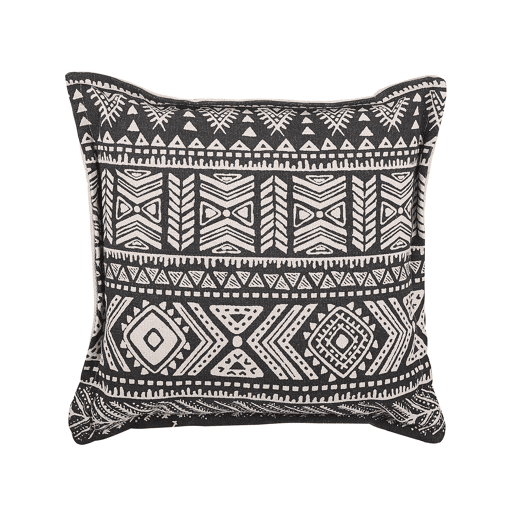 Conjunto de 2 almofadas decorativas SIRVAN Algodão 45 x 45 cm Preto Padrão geométrico