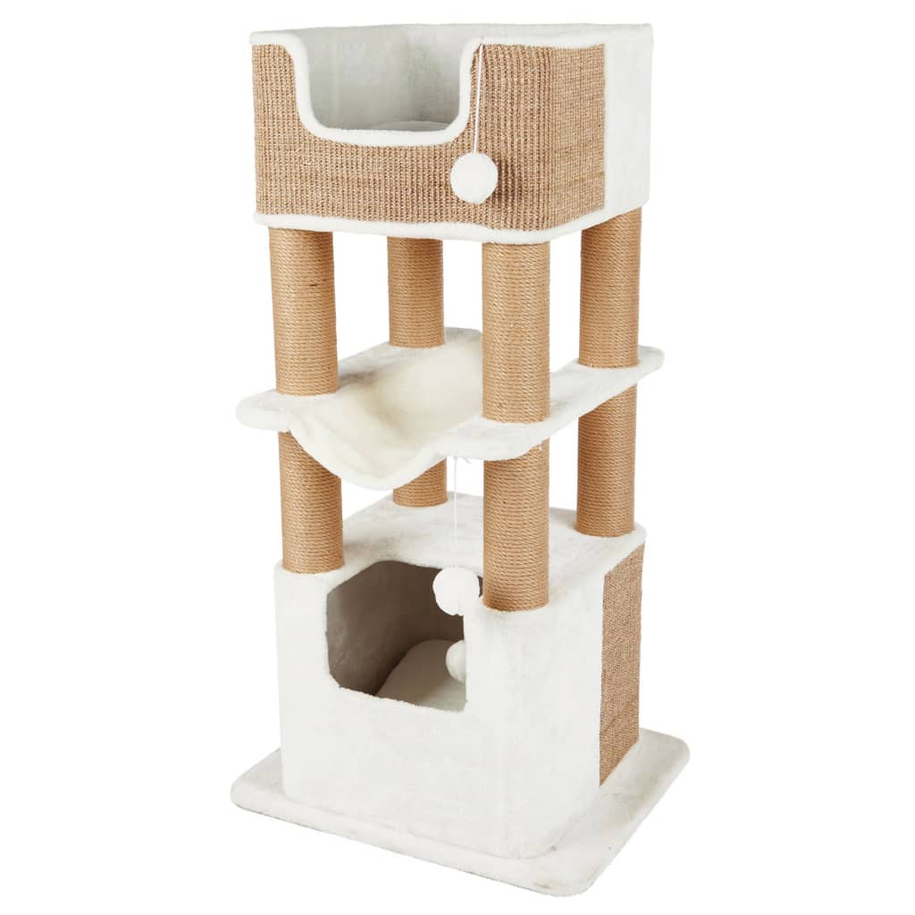 Poste rascador para gatos natural/ blanco 58x58 x 110 cm