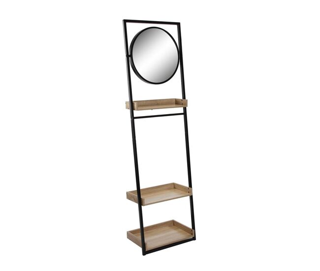 Estantería de baño versa espejo madera mdf 30,5 x 180 x 52 cm