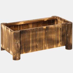 Outsunny Floreira de Madeira Floreira de Jardim Retangular com 4 Pés para Cultivos de Verduras Flores para Pátio Varanda 70x35x30 cm Madeira