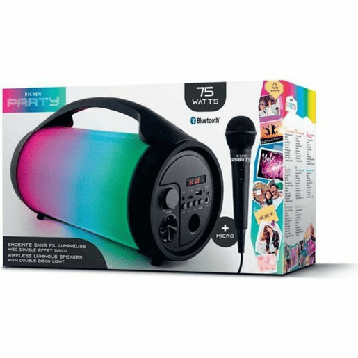 Altifalante Bluetooth com microfone para karaoke Bigben PARTYBTPRO 75 W Preto