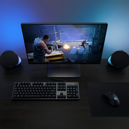 Teclado Logitech Lightsync G512 Gaming Preto Iluminação RGB AZERTY