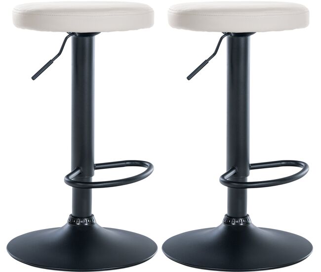 Set de 2 taburetes de bar ponte en polipiel simil cuero blanco 38.5x38.5x60 cm