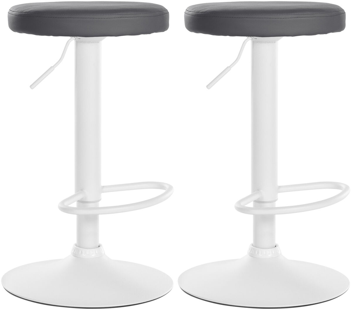 Set de 2 taburetes de bar ponte en polipiel simil cuero gris 38.5x38.5x60 cm
